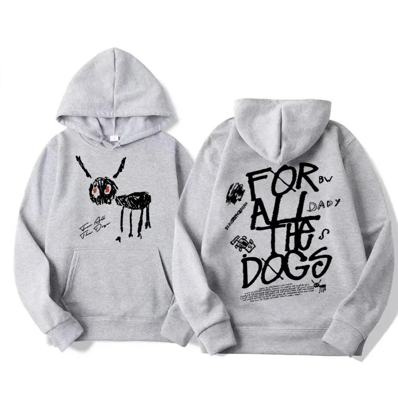 Heren Dames Mode Hip Hop Pullovers Sweatshirt Vintage Streetwear Hoodie Rapper Drake Nieuw Album voor alle honden Graphic Hoodies