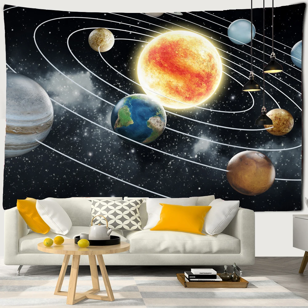 

Milky Way Night Sky Tapestry Moon Night Starry Sky Landscape Tapestry Psychedelic Planet Galaxy Tapestries Room Bedroom Decor
