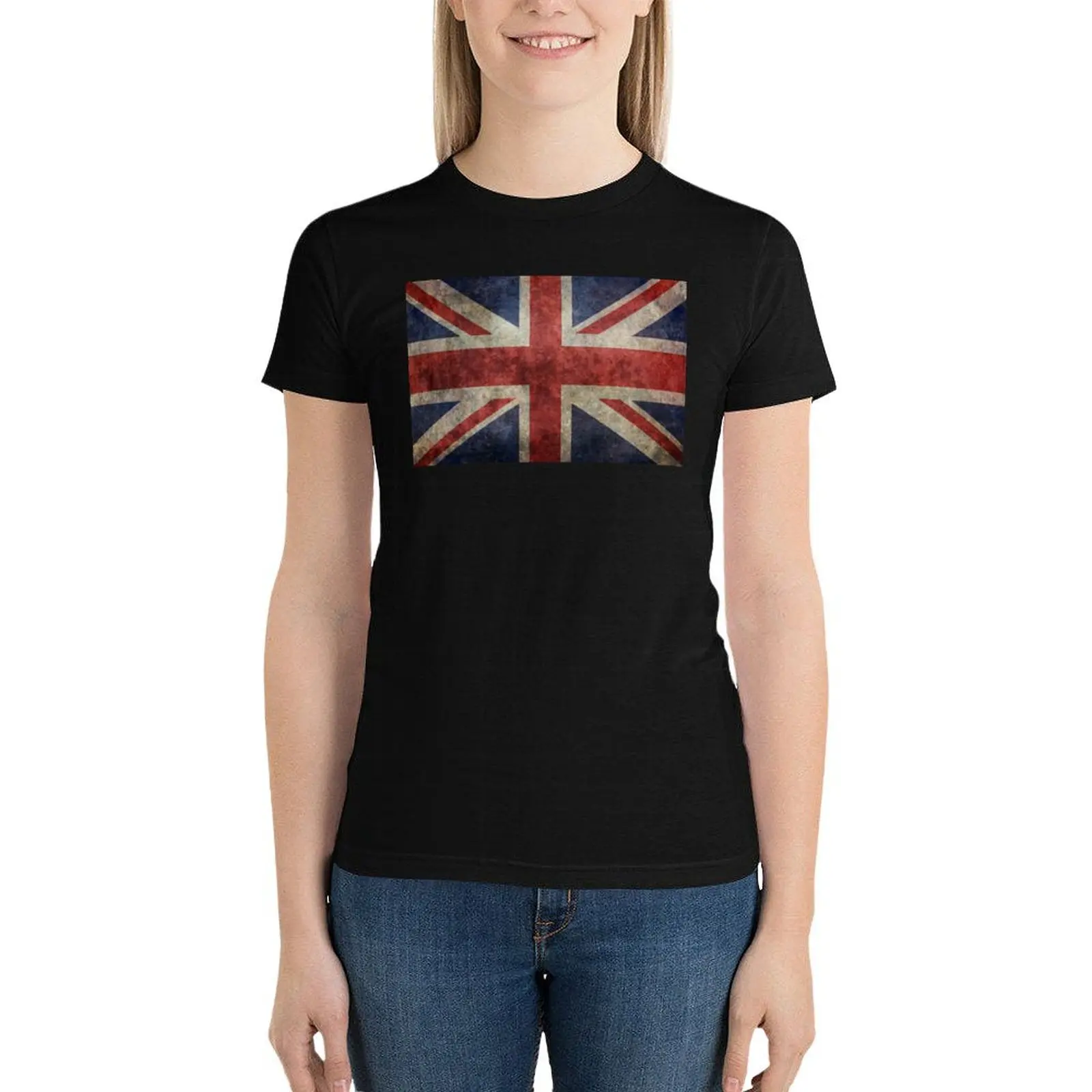 

A grunge looking distressed Union Jack uk version T-Shirt summer clothes shirts graphic tees luxury designer clothing Women