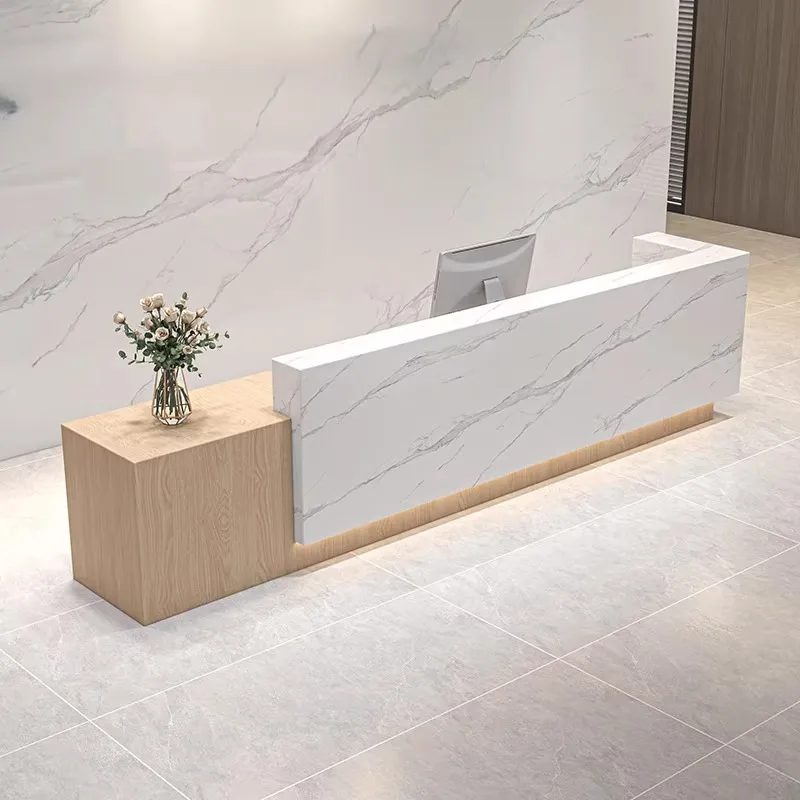 

Company Front Desk Hotel Property Front Desk L Corner Marble Slate Bar Paint checkout page