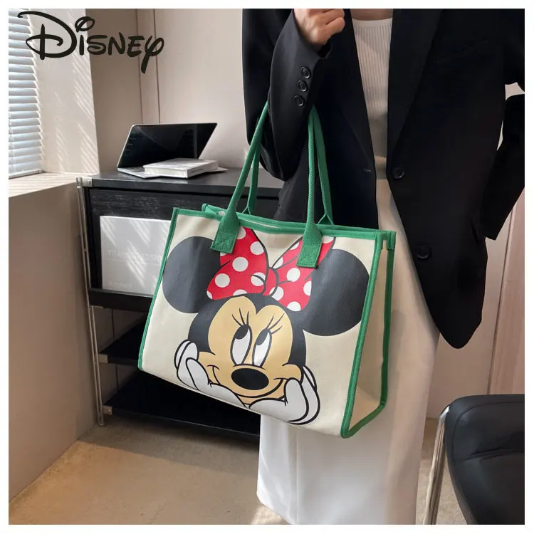 Disney Mickey moda damska torebka kreskówka duża pojemność torba na ramię na co dzień wszechstronna ekologiczna torba na zakupy