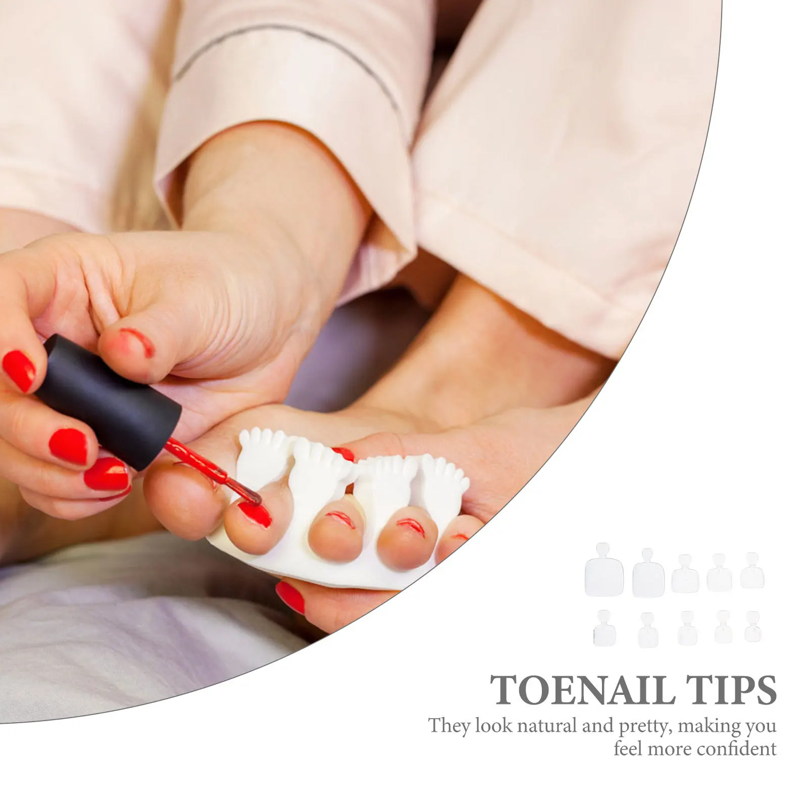 

500Pcs Toenail Tips Artificial Full Cover Nail Art DIY Manicure Supplies Natural Fake Toenails Toe Decoration False Toenails