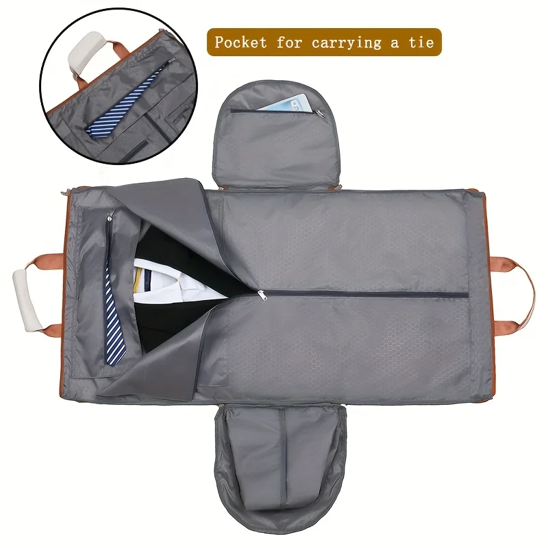 

1pc Large-capacity Fashionable Multi-functional Clothing Storage Bag Double-shoulder Hand-held Bag Travel Oxford Cloth