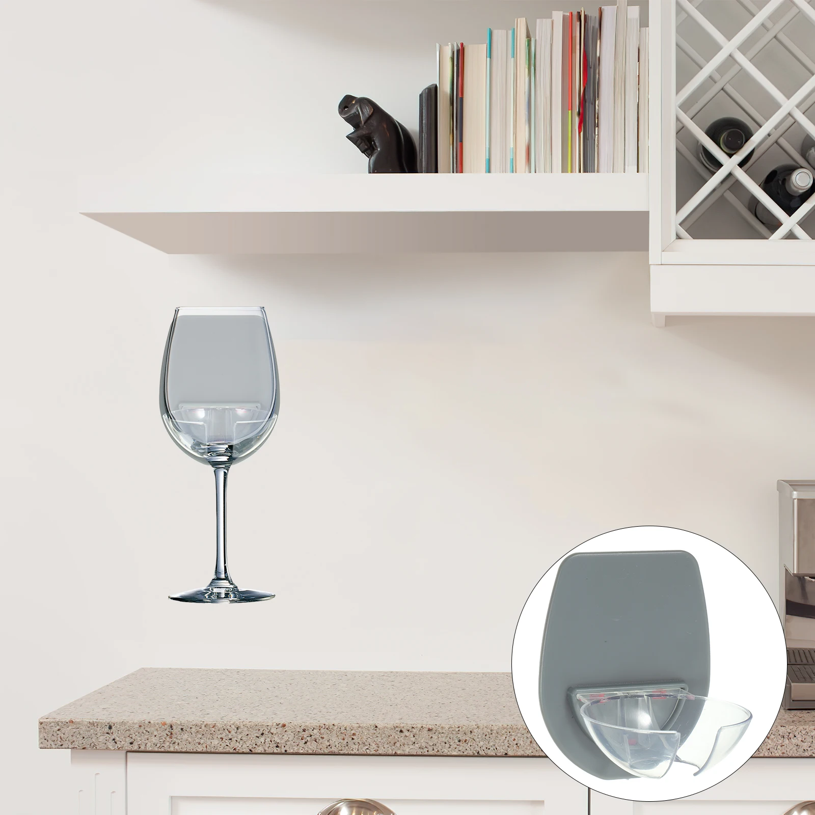 

1pcs Wall Mounted Cup Goblet Rack Shower Drink Holder Wine Glass Rack Wine Bottle Holder Strong Capacity Space Saving Bathroom