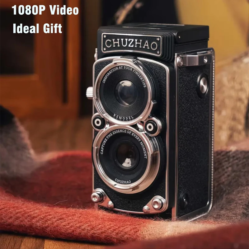 

Мини-цифровая камера CHUZHAO в стиле ретро с экраном 1,54 дюйма, видео 1080p, 12 МП, фотографии, компактная винтажная портативная камера для подарка на день рождения