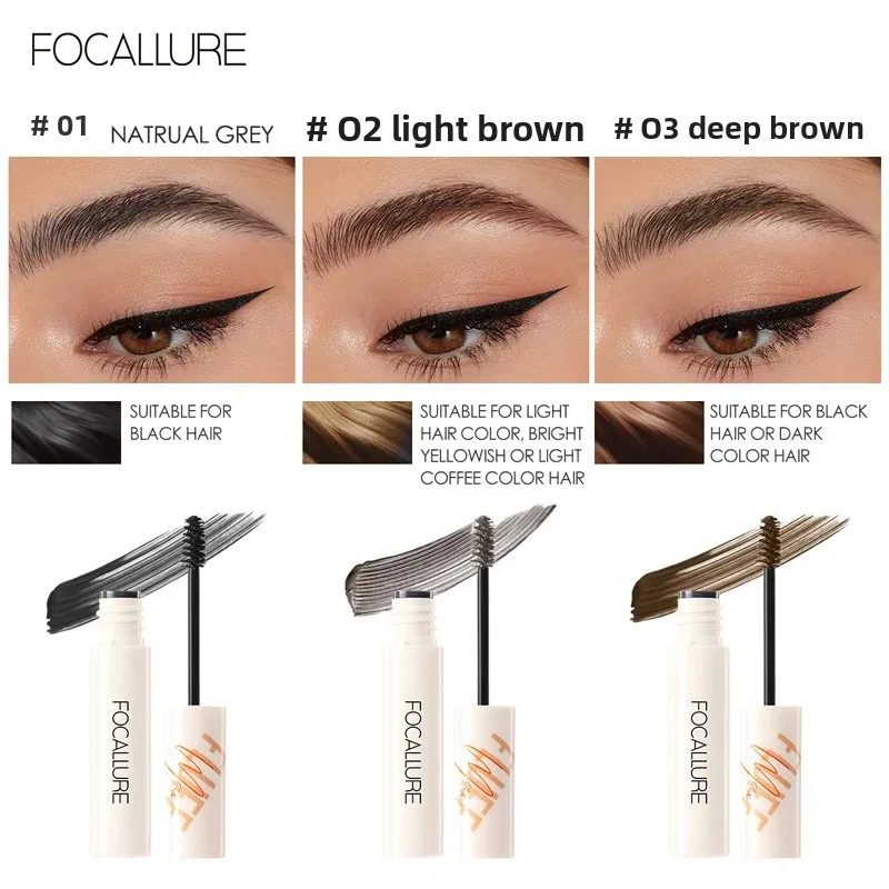 FOCALLURE Sỉ 4 Màu Lông Mày Kem Áo Lót Lâu Chống Nước Nhuộm Cọ Mắt Gel Nâu Dán Lông Mày Tint Trang Điểm
