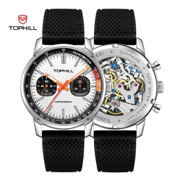 TOPHILL 1963 Chronograph Watches for Men Seagull ST1901 Movement Luminous Panda Mechanical Wristwatches Sapphire 5Bar Waterproof