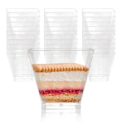 25pcs 60ML Disposable Plastic Dessert Cups Transparent Food Container Cup Ice Cream Cake Cup Birthday Wedding Party Supplies