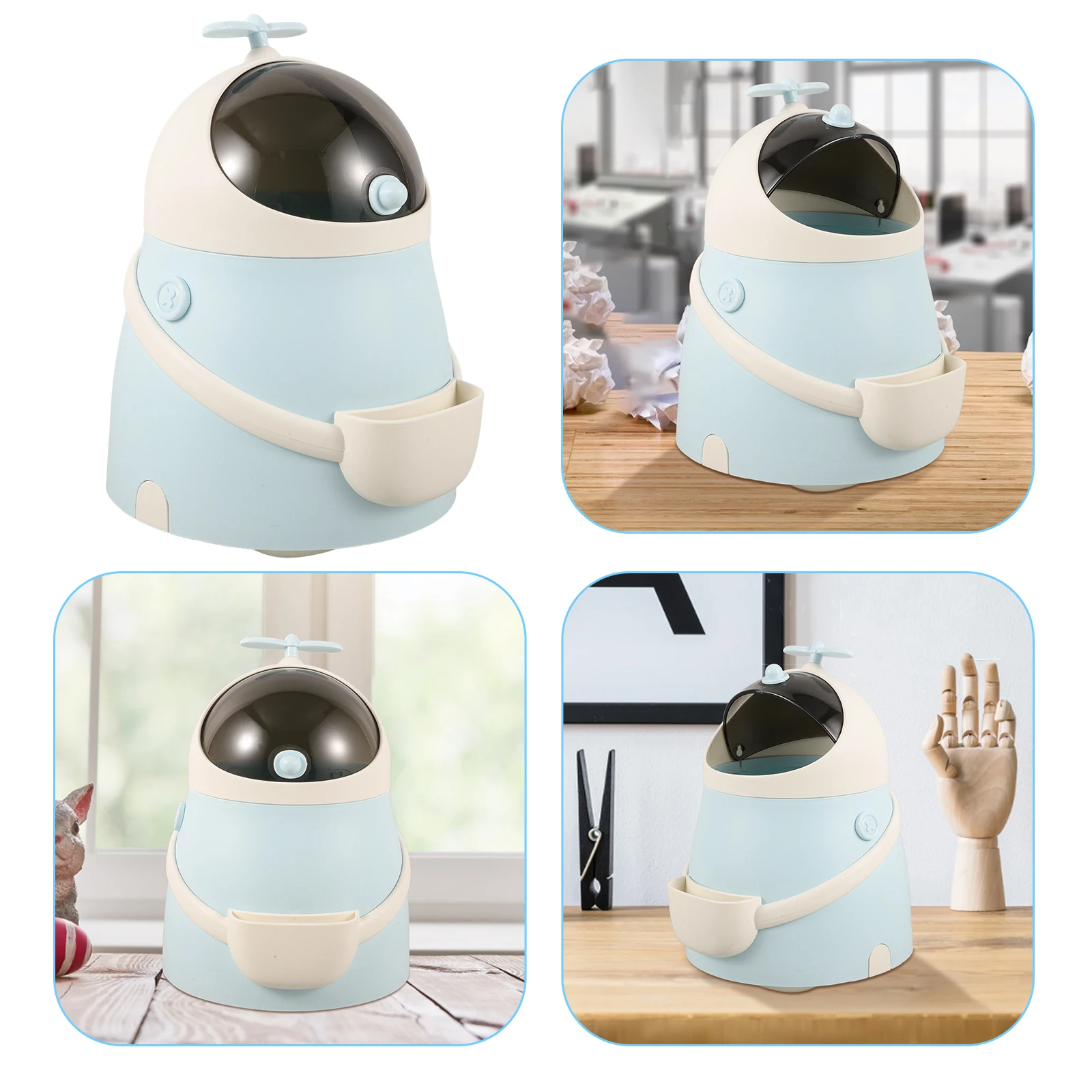

Desktop Trash Can Mini Cartoon Cute Storage Bin Small Garbage Table Dustbin Home Office Plastic Practical Gift