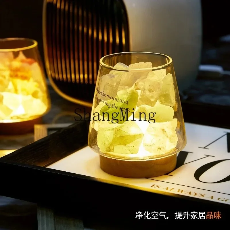 CL Himalayan Salt Lamp Aromatherapy Lamp Ore Crystal Salt Stone Night Bedroom Desk Bedside Ambient Light