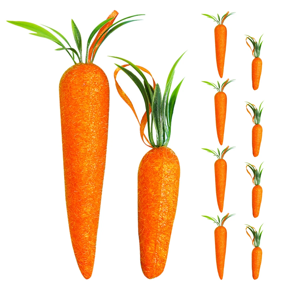 

10Pcs Easter Carrot Hanging Ornaments Foam Lightweight Home Wall Tree Decoration Holiday Party Favor Easter Decoration