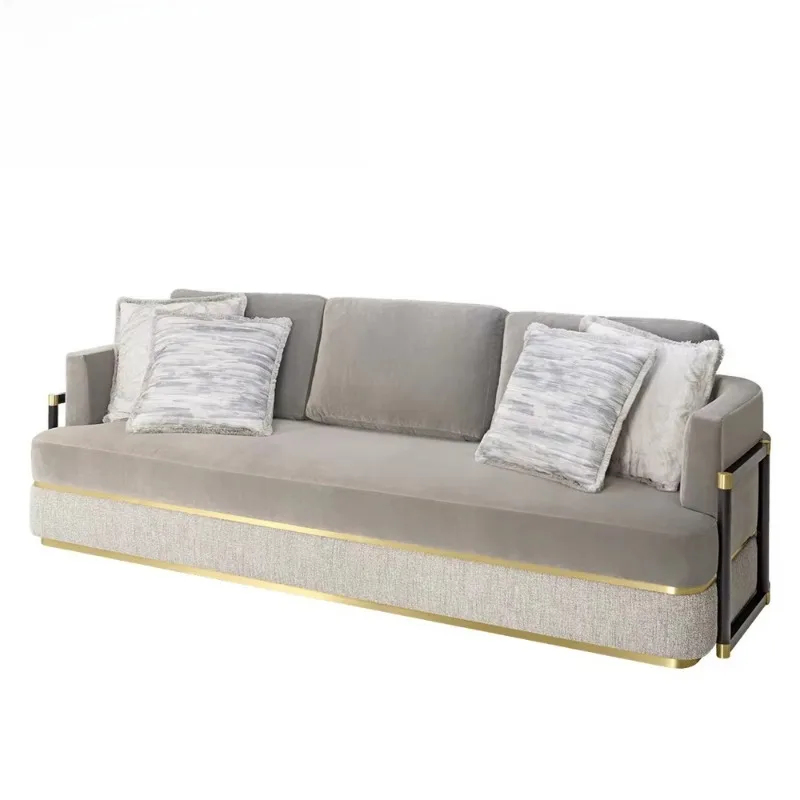 Italian simple, postmodern, lightweight luxury fabric size apartment sofa, guest soft bag sofa