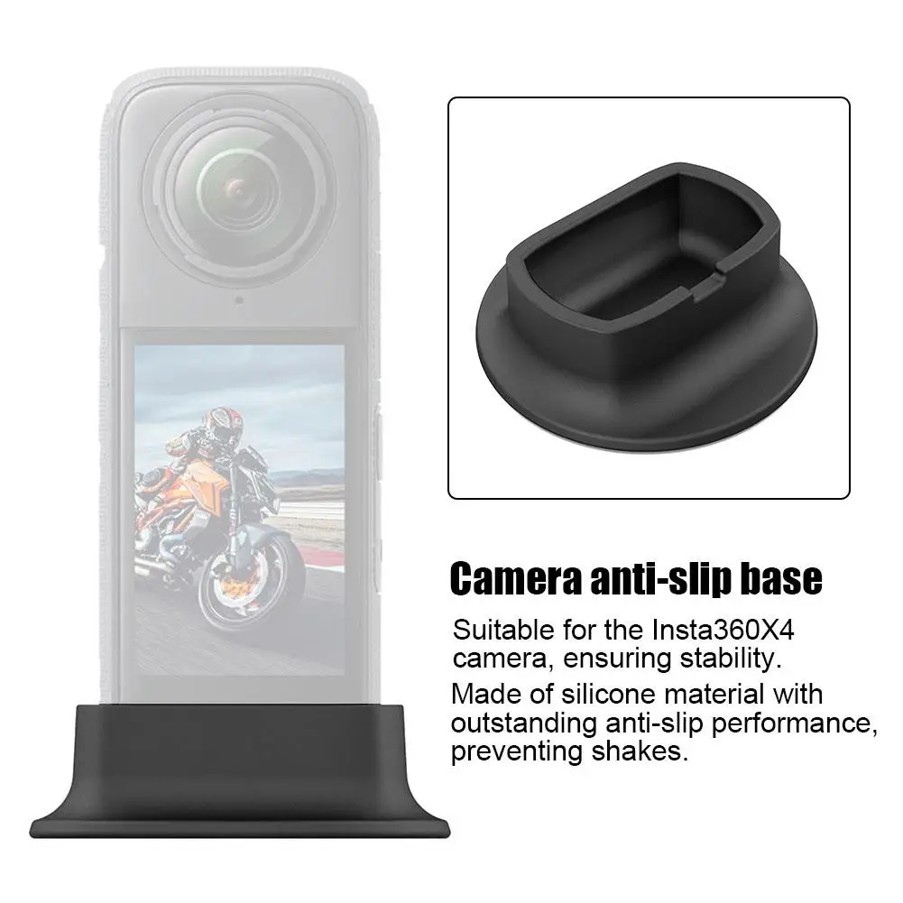 

For Insta360 X4 Silicone Desktop Base Accessories For Insta 360 X4 Sports Camera Vertical Non-Slip Stand Protective Base V4X8