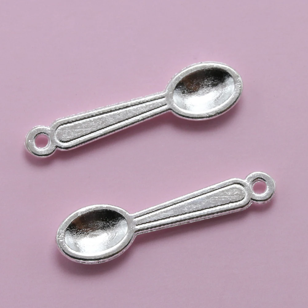 

20pcs Alloy Spoon Pendant Fine Workmanship DIY Charms Jewelry Making Accessories Necklace Bracelet Earrings Project