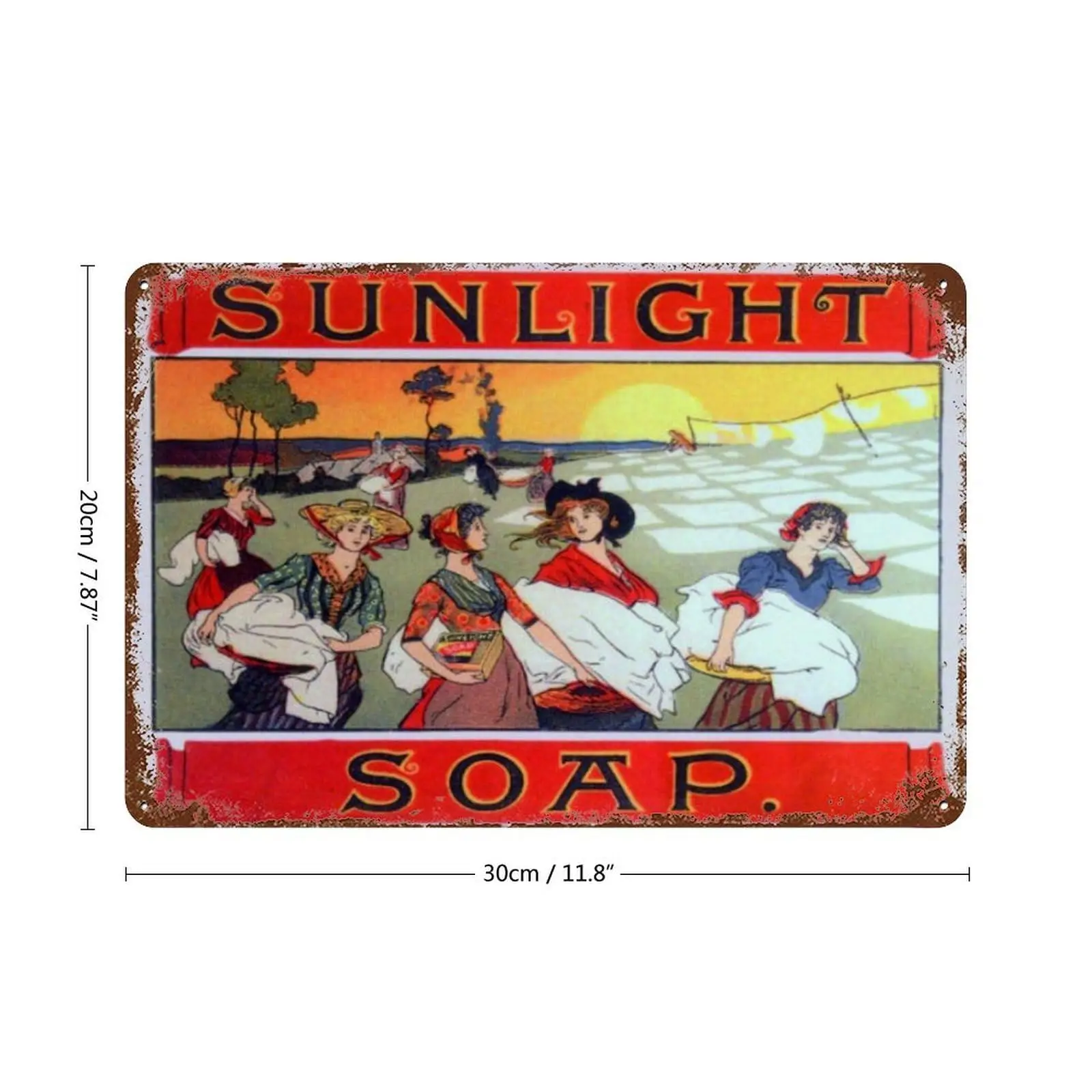 Metal Wall Art Decor Sunlight Soap Vintage Style Tin Sign For Home Living Room Dorm Gym Wall Decor Idea Gifts For Family Friends