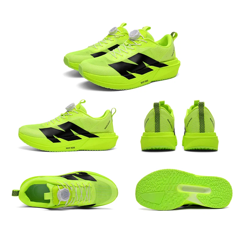 Marathon Carbon Plate Running Shoes Rotary Buckle Supercritical Foam Ultra Light Athletic Shoes Unisex Training Jogging Sneakers