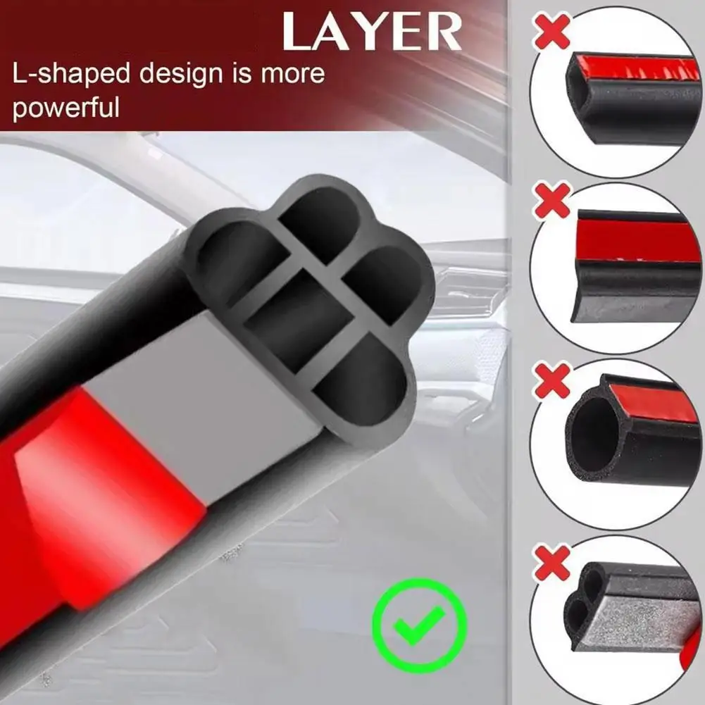 

Car Door Seal Strip Auto Rubber Sealant 5holes B Type Accessories Soundproofing Strips Anti-Dust Sealing Car Noise Insulati B9Z2