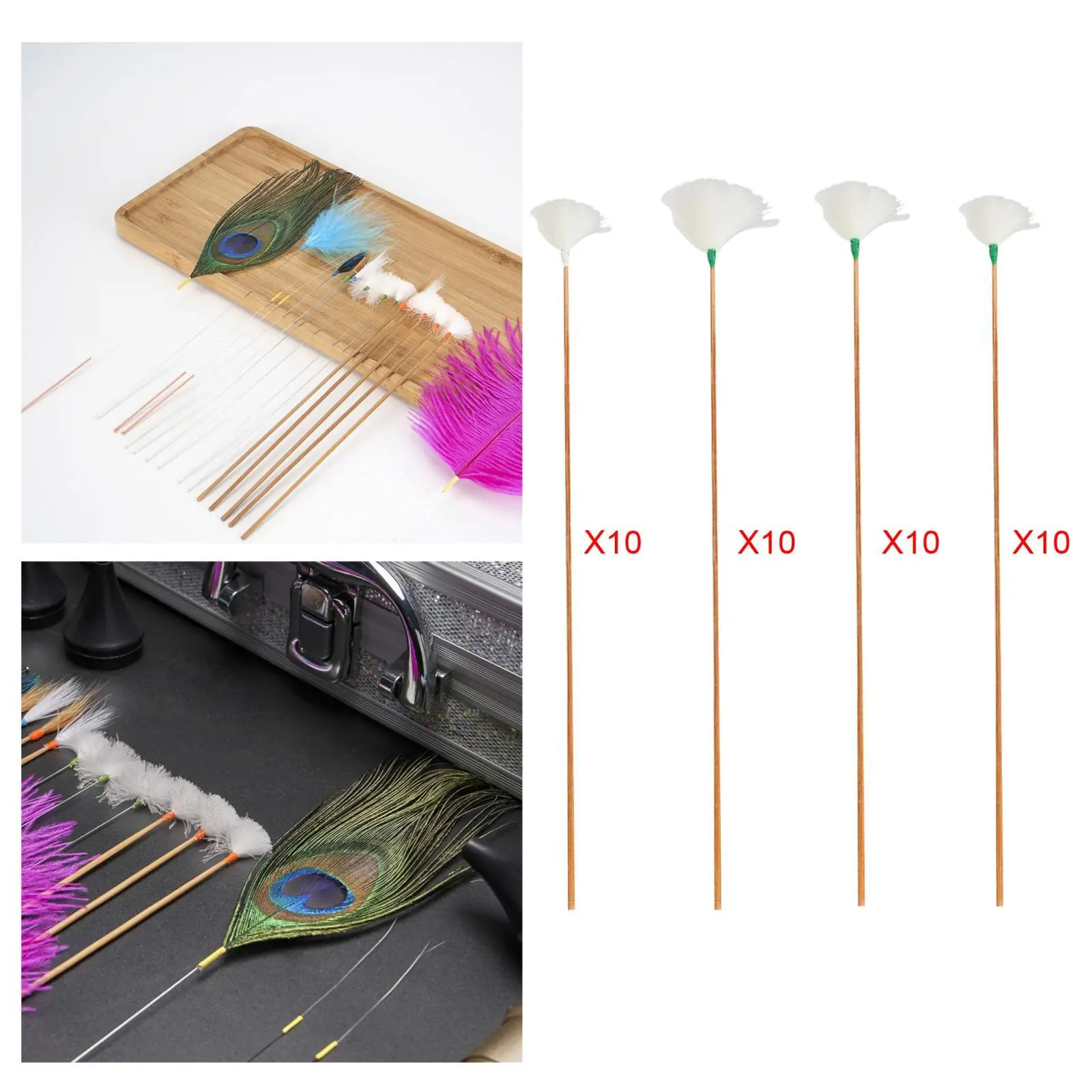 Goose Feather Earpick Soft Bamboo Handle Earwax Removal Tool Ear Cleaner Stick for Ear Cleaning Kit
