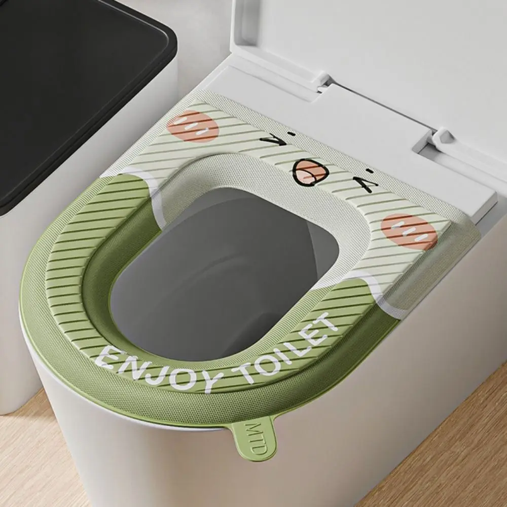 2pcs 유니버설 핸들 변기 쿠션 귀여운 방수 화장실 패드 접착제 만화 화장실 커버 올 시즌