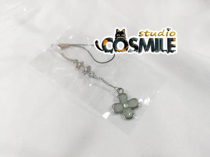 Comics Anime  Four-leaf Clover Couple Cosplay Phone Chain Charm Keychain Key Fob Sa