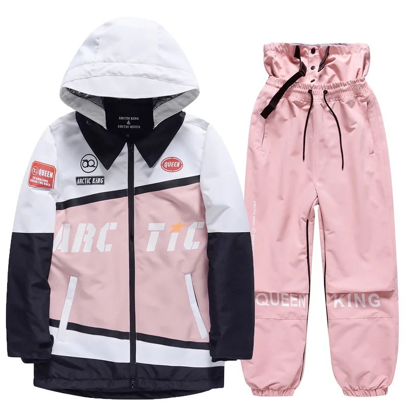 2023 Ski Suit Women Men Luxury Windproof Waterproof Warm Snowsuit Winter Personality Design Jacket Couple Snowfield Jacket+Pants