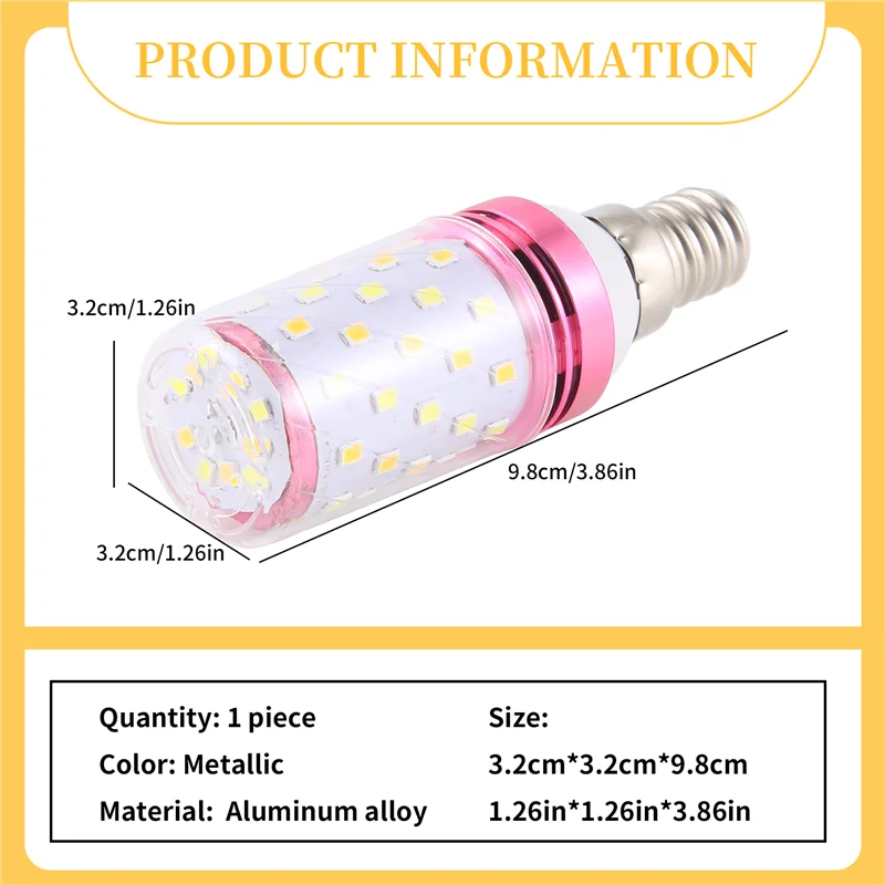 LICE-3 Цветовая температура Интегрированная светодиодная кукурузная лампа SMD AC85V - 265V Теплый белый свет Высокое освещение Энергосбережение Маленький светодиодный светильник Бу