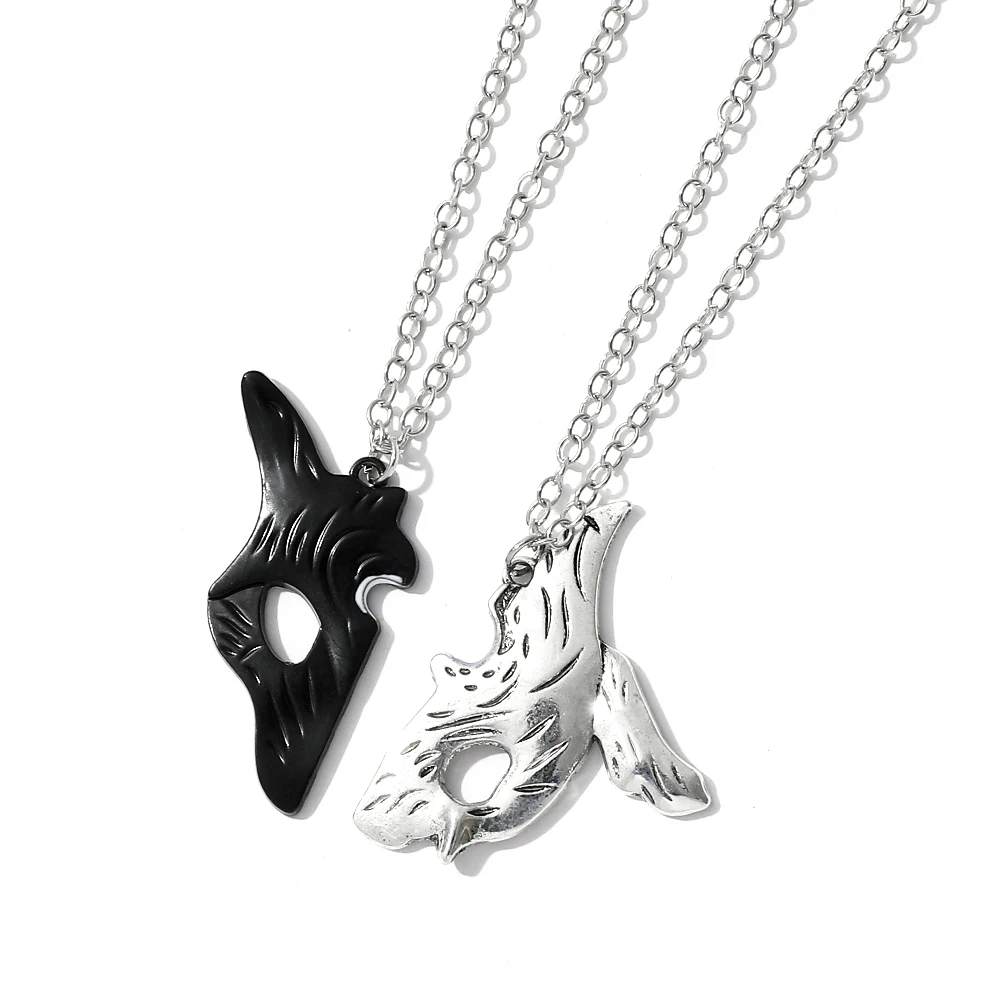 League of Legends Zweifarbige Masken-Halskette, modischer Trend, Metall-Anhänger für Männer, Cosplay, Schmuck, Accessoire, Geschenke