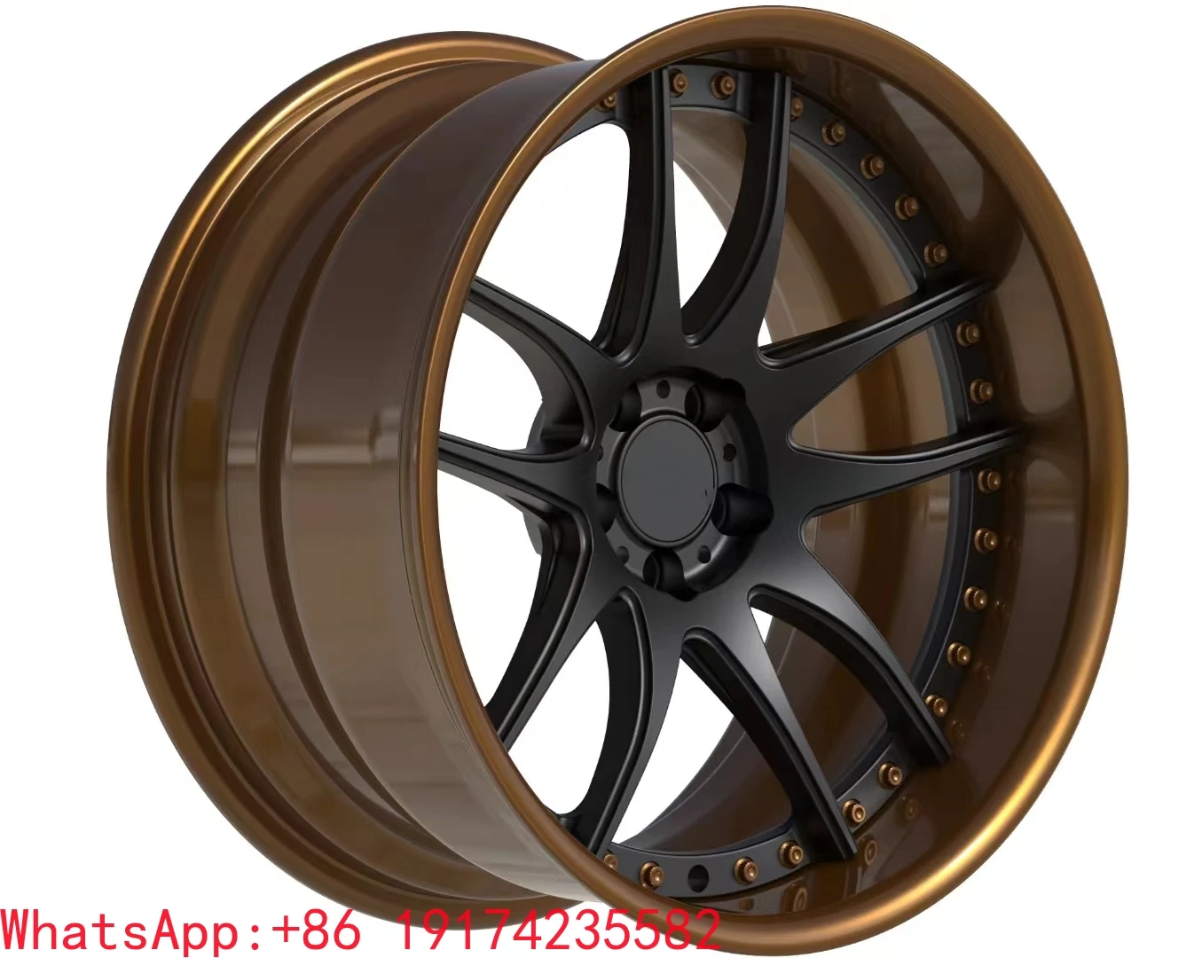 

Gold 5-Hole Deep Concave Forged Wheel Rim 19''-26'' Inch 2 Piece Alloy Compatible with Passenger Cars