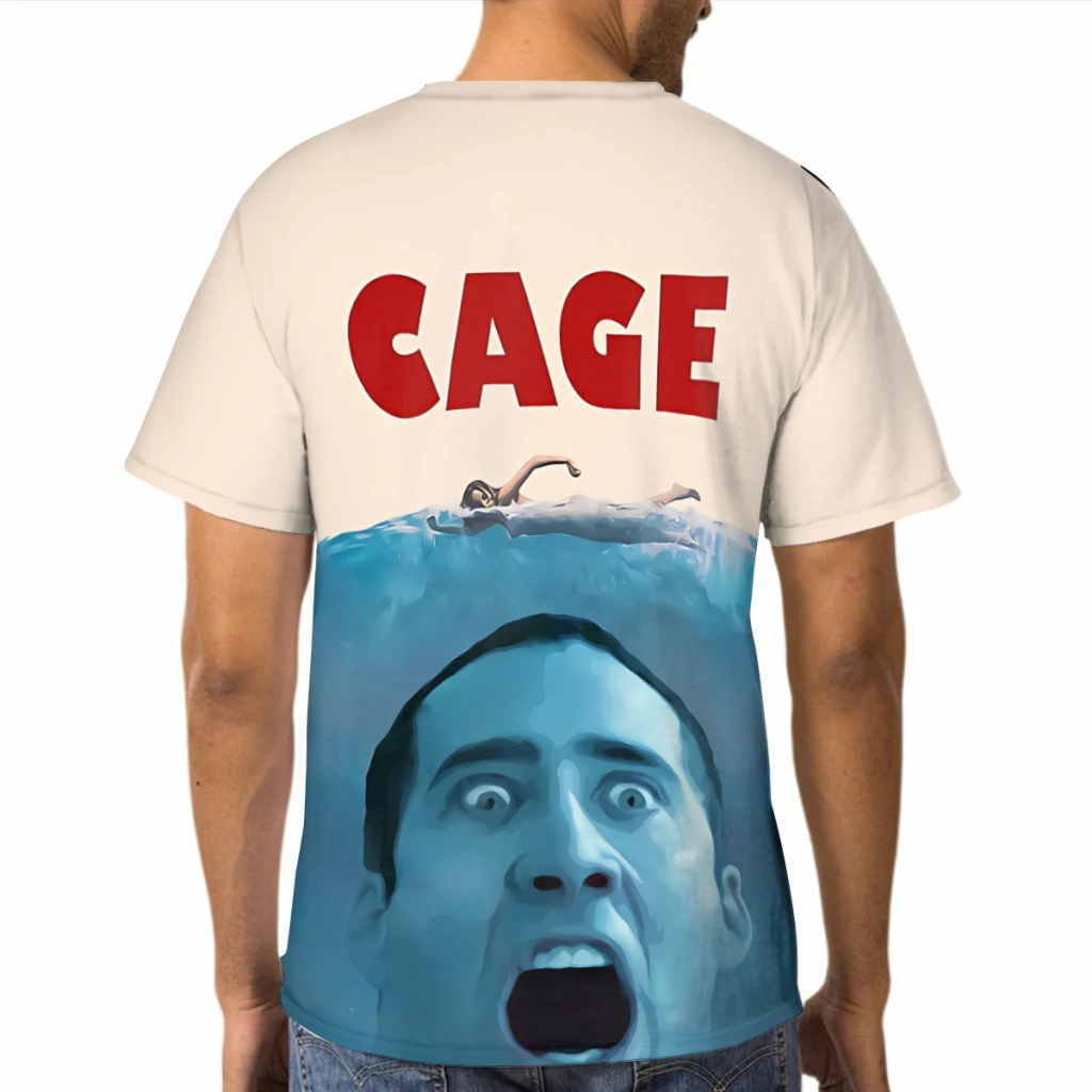 Nicolas Polyester TShirt for Men Cage Basic Casual Thin T Shirt Novelty Trendy