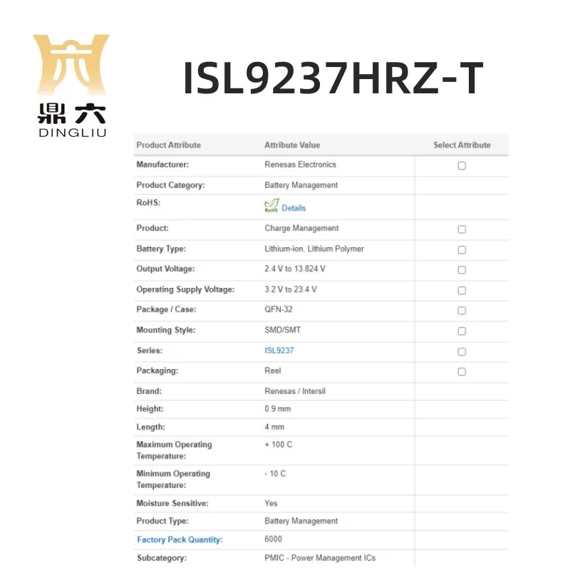 ISL9237HRZ-T Battery Charge QFN-32