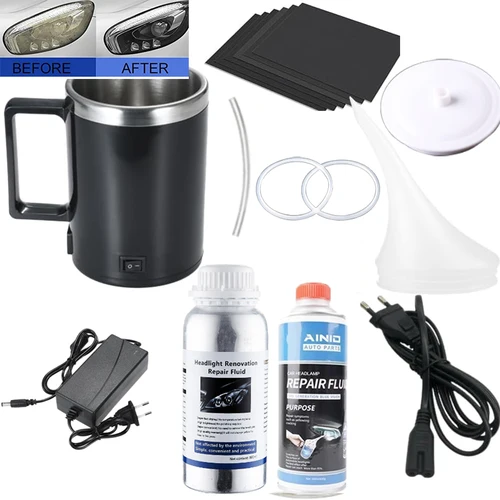 Imagen 1 del producto Kit de pulido químico para faros de coche, reparación de polímero líquido, eliminador de arañazos, Kit de restauración de pulido de faros de coche