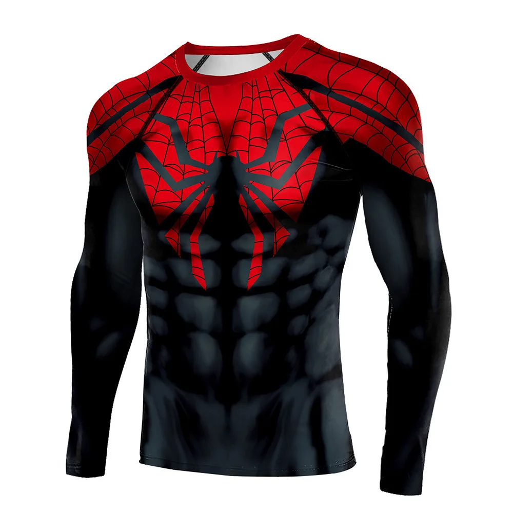 Marvel Spider Man Mannen Strakke Lange Mouwen Sport T-Shirt Halloween Cosplay Kostuum