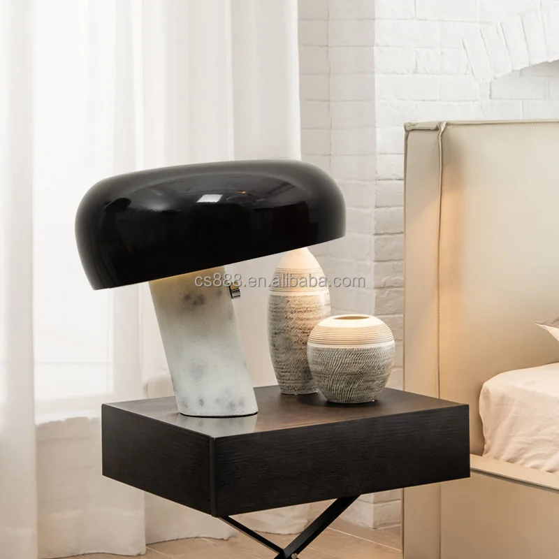 

Creative Nordic Mushroom Green Modern Snoopy Marble Base Table Lamp Led Living Room