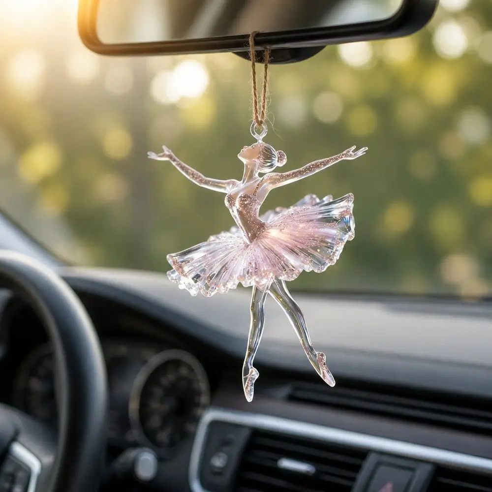 Transparency Ballet Girl Pendant Lucky Goddess Hanging Ballet Dancer Charm Ballet Dancer Decorative Style