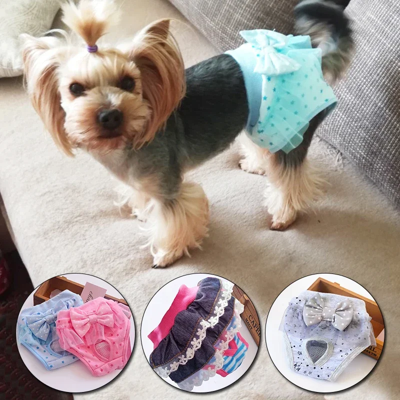 Pets Dog Diaper Sanitary Physiological Pants Washable Cotton Pet Briefs Diapers Menstruation Underwear For Home Pets Supplies