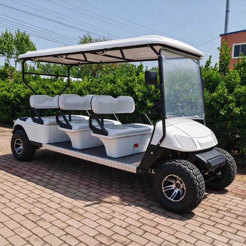 Golf Buggy 6 Seater Rear Storage Tray Lithium Powered Vehicle for Outdoor Activity Cart