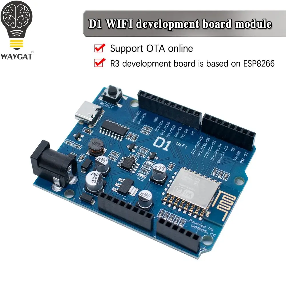 ESP-12E WeMos D1 UNO R3 CH340 CH340G płytka rozwojowa WiFi oparta na ESP8266 tarcza inteligentna elektroniczna płytka drukowana dla Arduino kompatybilny IDE