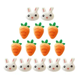 12 Pcs Carrot Bunny Brooch Cute Brooches Rabbit Gift Jewelry Delicate Shaped Plush Toys Pin Theme Breastpin Plush Cloth