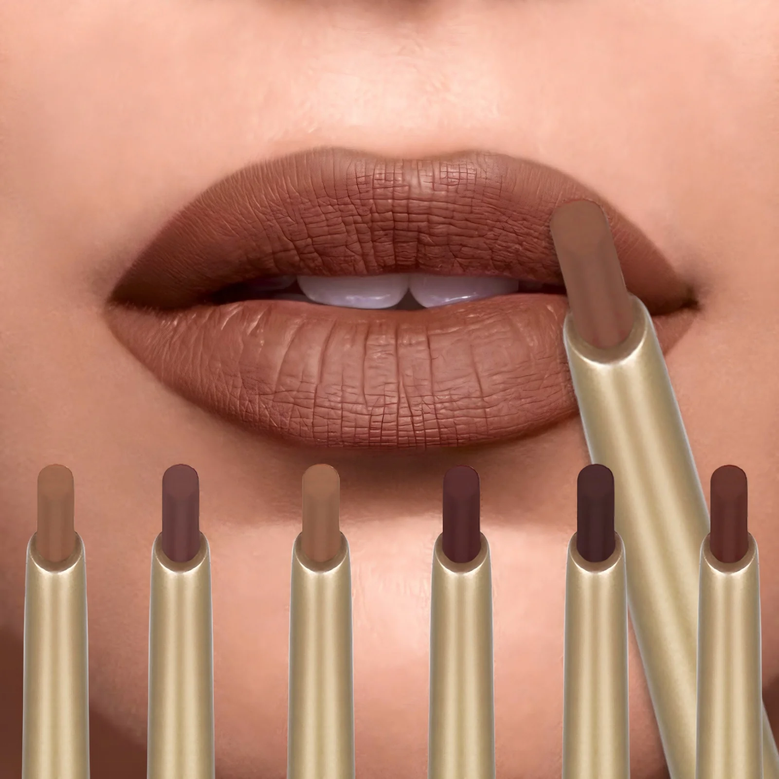 Wodoodporna kredka do ust, szeroka końcówka, skośny kształt ust, może być używana zarówno jako konturówka, jak i szminka, aksamitna tekstura.