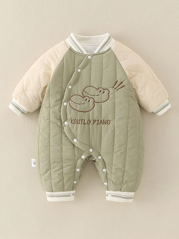 

Thiened Cotton Baby Outfit for Autumn Winter Cartoon Print ex Newborn Rer Suit High Waist Long Pants Polyester Fiber