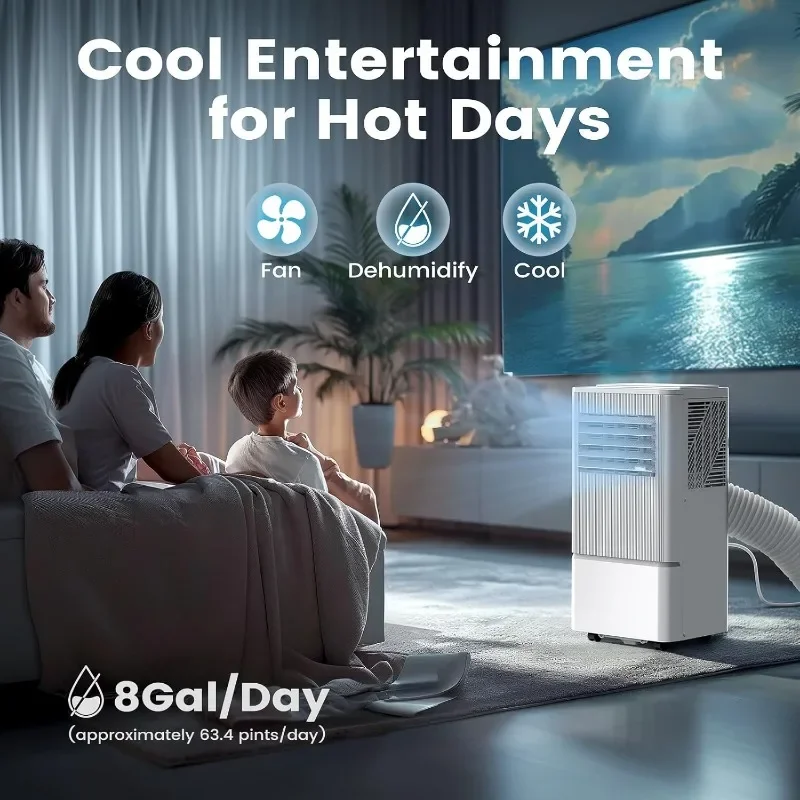 Air Choice Portable Air Conditioner, 10000 BTU Air Conditioner Portable for Room Up to 450 Sq.Ft, Remote Control, 24H Timer