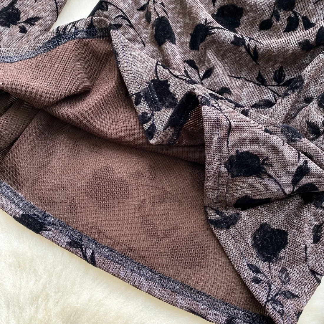 Foamlina Retro Romantic Atmosphere Floral Cowl Neck Top Women Autumn Slim Fit 3D Flower Beautiful Elegant Blouse T-shirt