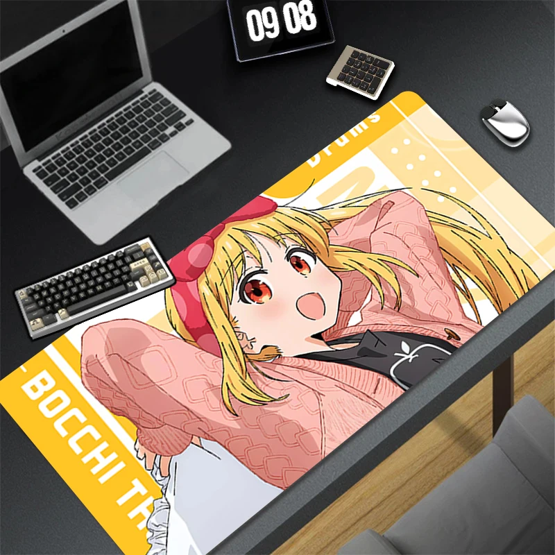 Mauspad-Design, rutschfeste Schreibtischunterlage, BOCCHI THE ROCK, Gaming-Zubehör, genähte Kanten für Zuhause und Spiel für Gamer, Mauspad