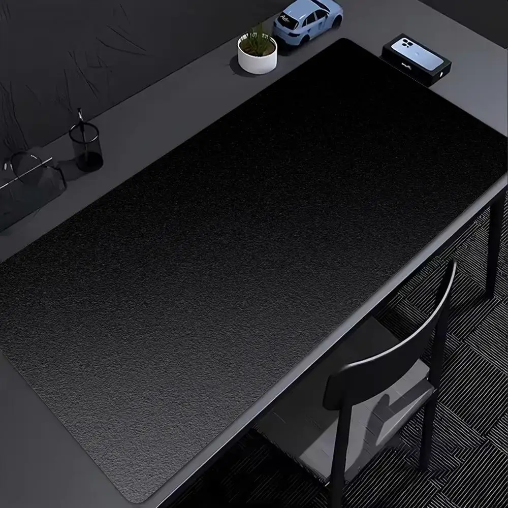 XXL Black Matte Texture Mouse Pad Dark Gradient Surface Non Slip Rubber Base Stitched Edge Large Extended Gaming Desk Mat