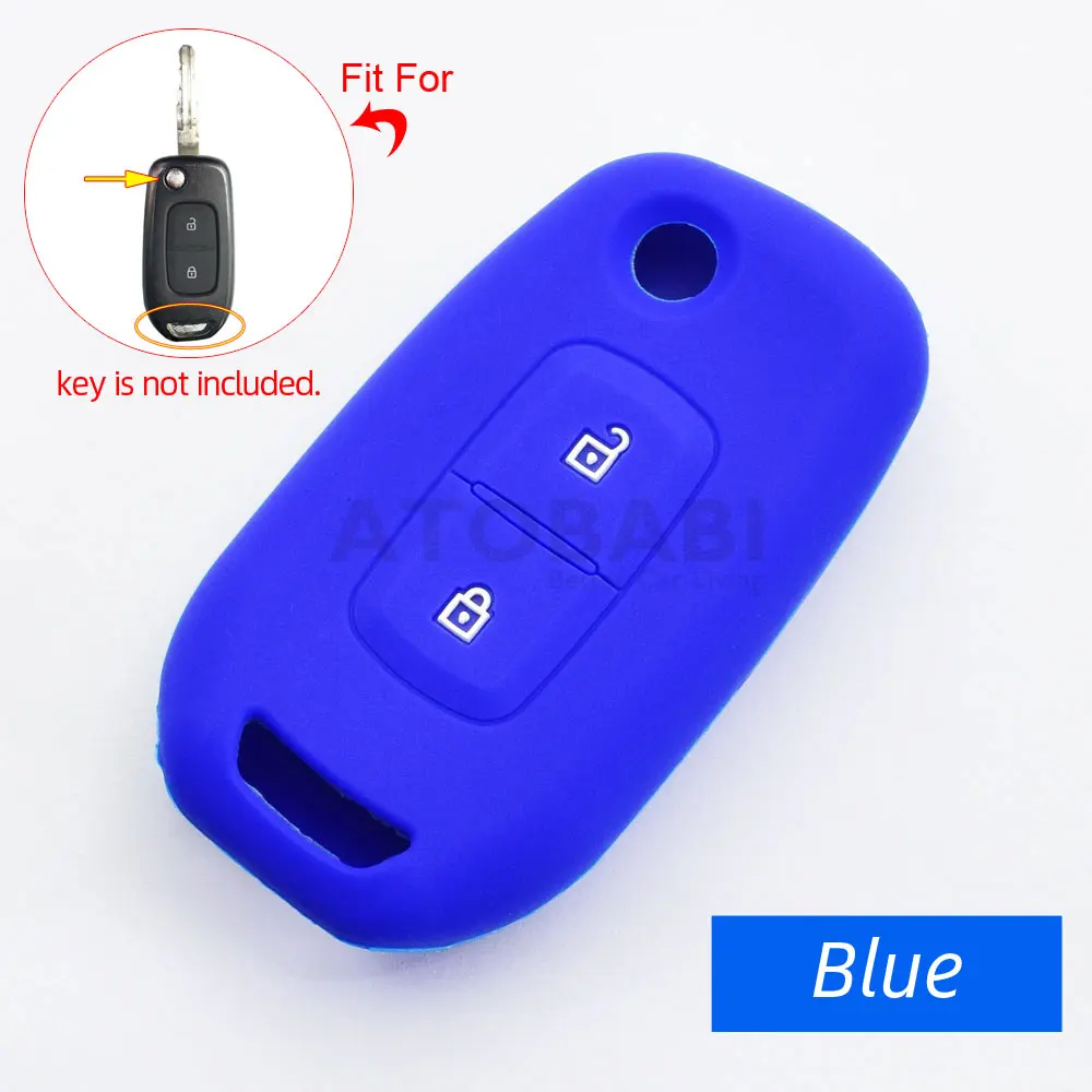 Coque Silicone Pour Clé Renault – Compatible Clio, Megane, Scenic, Kangoo, Twingo, Dacia Logan, Sandero – Protection Anti-Rayures, 2 Boutons