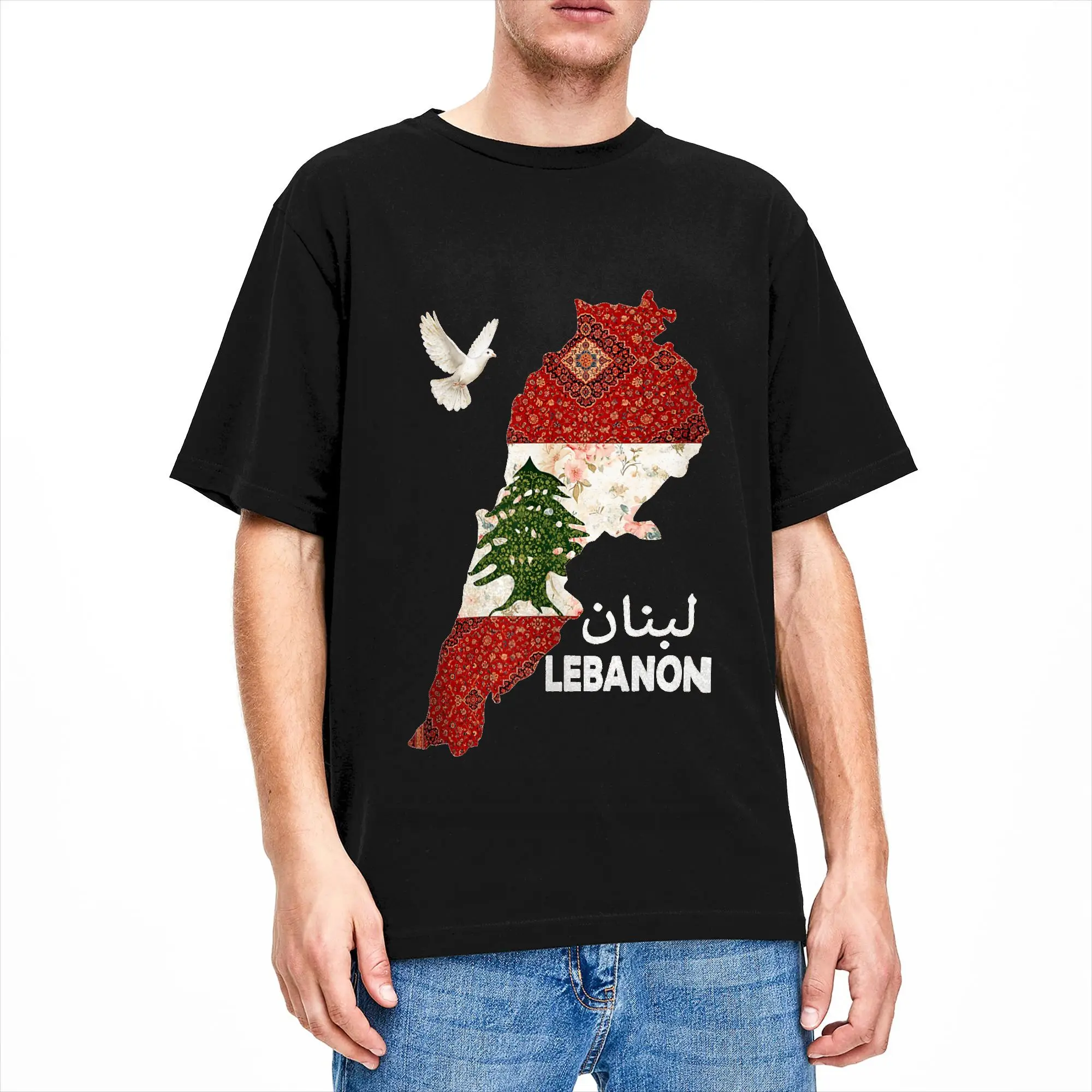 Lebanon Flag Map Beirut  Cedar Tree T-Shirt  Fashion T Shirts Short-Sleeve Y2K Funny Tops Summer Pure Cotton Plus Size Top Tees