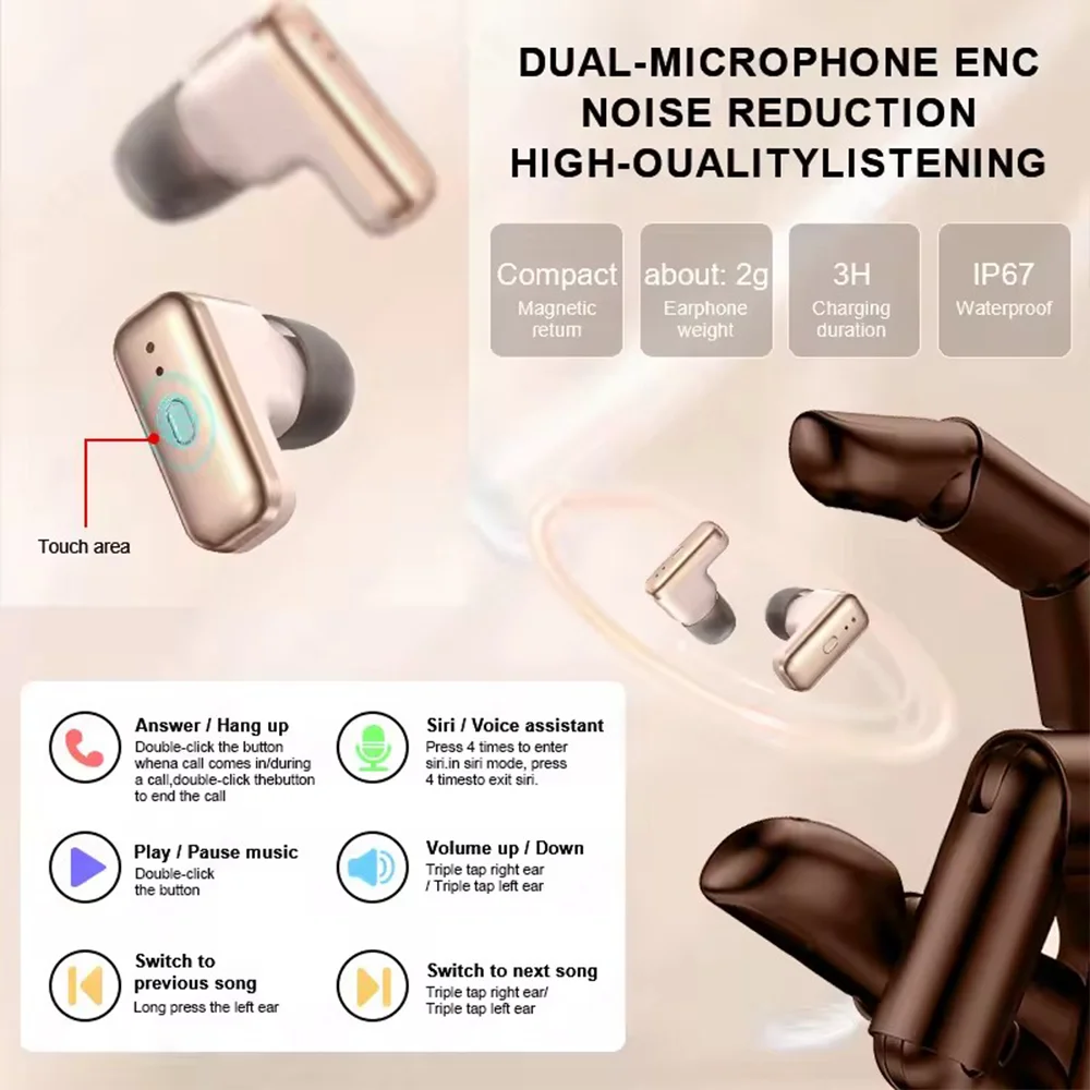 Per Huaiwei Xiaomi 2-in-1 TWS Auricolare Astuto Della Vigilanza 1.43 "Donne Uomini di Sport Fitness Motion Tracker Orologi Auricolare Musica Smartwatch