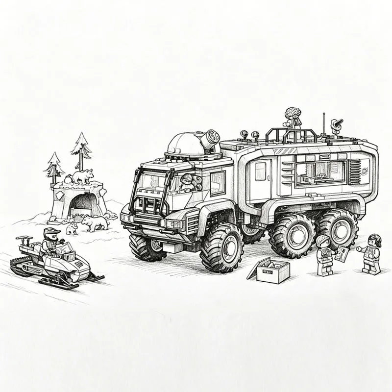 Blocs de construction à assembler, série City, camion d'expédition polaire, modèle de jouet éducatif, cadeau, ornement pour garçons, 1057 pièces