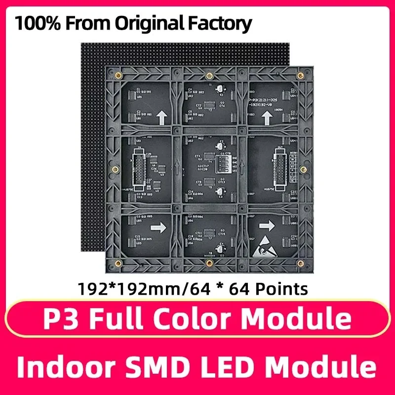 

BOTAI P3 Полноцветный светодиодный сигнальный знак HUB75 RGB Pixel Display Светодиодный модуль дисплея Крытый светодиодный видеостена Большой экран 192*192 мм