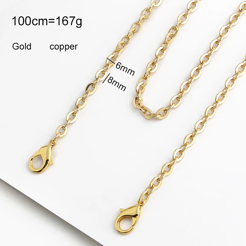 1/5/10PCS 45/90/100/110/120/130CM Gradient Metal Aluminum And Copper Chains For Bags Handbag Purse Shoulder Strap Accessories